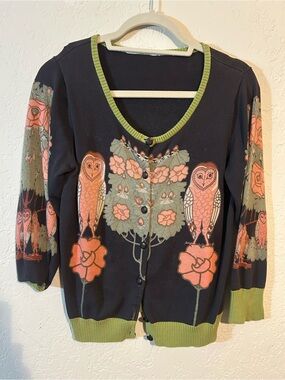 Anthropologie Knitted Dove Who’s Who Cardigan